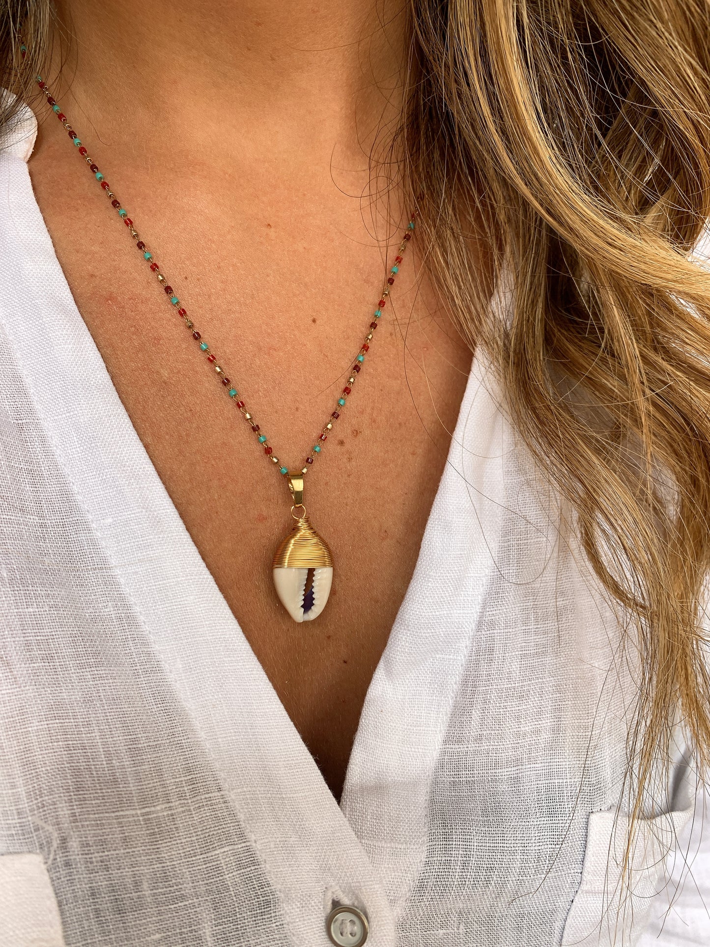 Salty Necklace: Blue & Redish